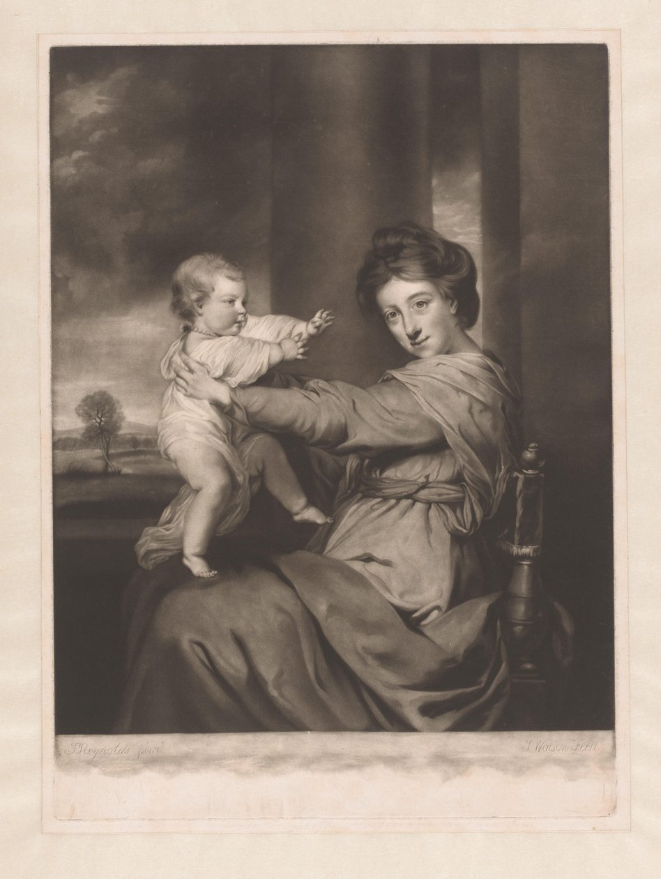Portrait de Caroline Spencer avec sa fille Caroline - James Watson (prentmaker)