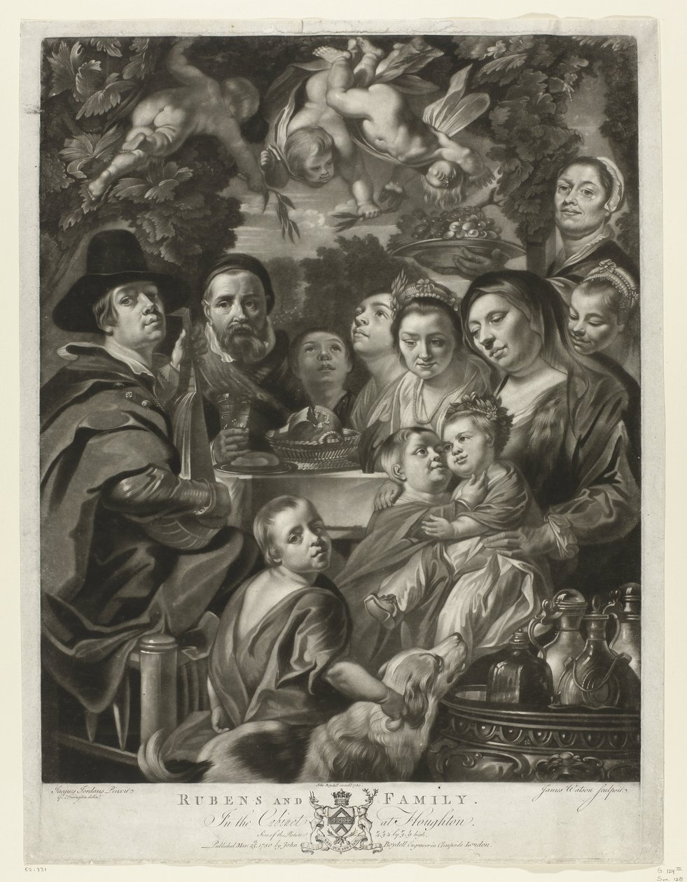Portrait de Jacques Jordaens avec ses parents, frères et sœurs - James Watson (prentmaker)