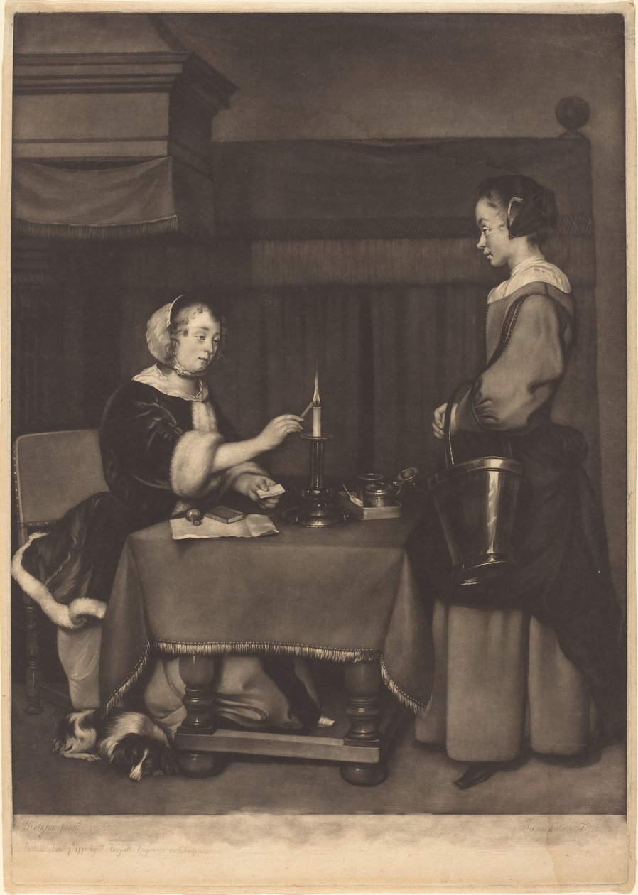 La correspondante - James Watson after Gabriel Metsu