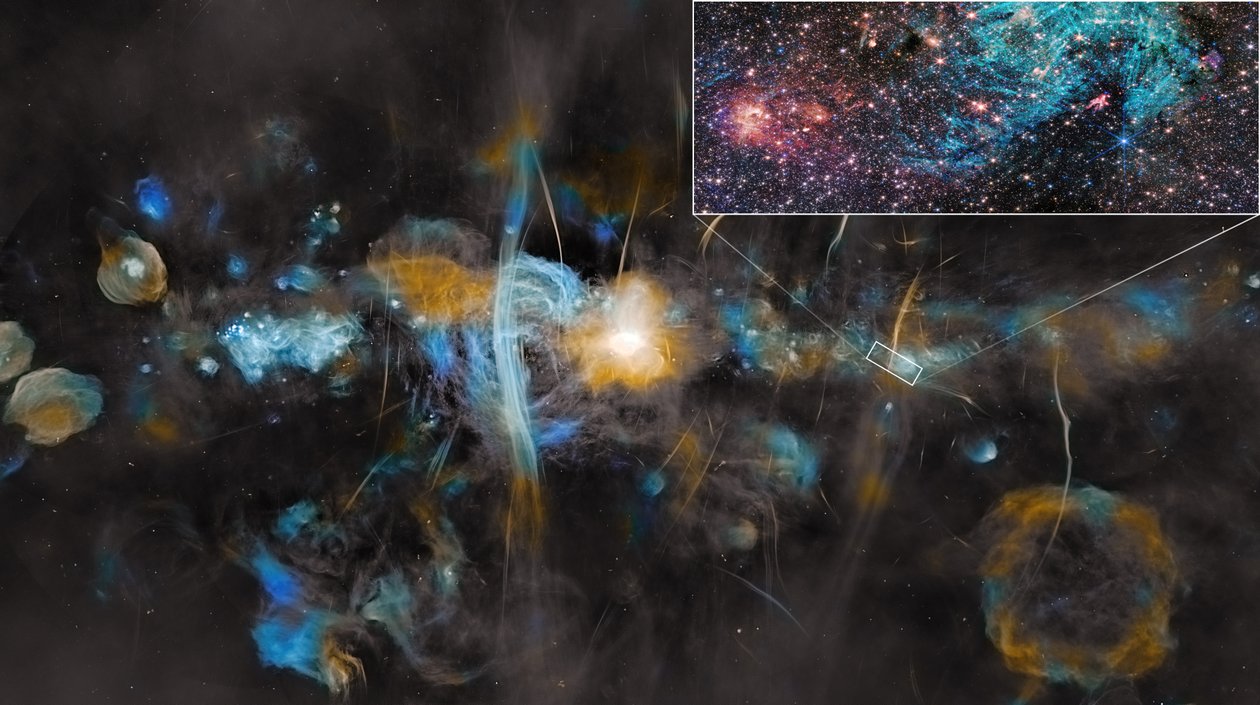 Centre de la Voie lactée (MeerKAT et Webb) - James Webb Space Telescope (NASA)