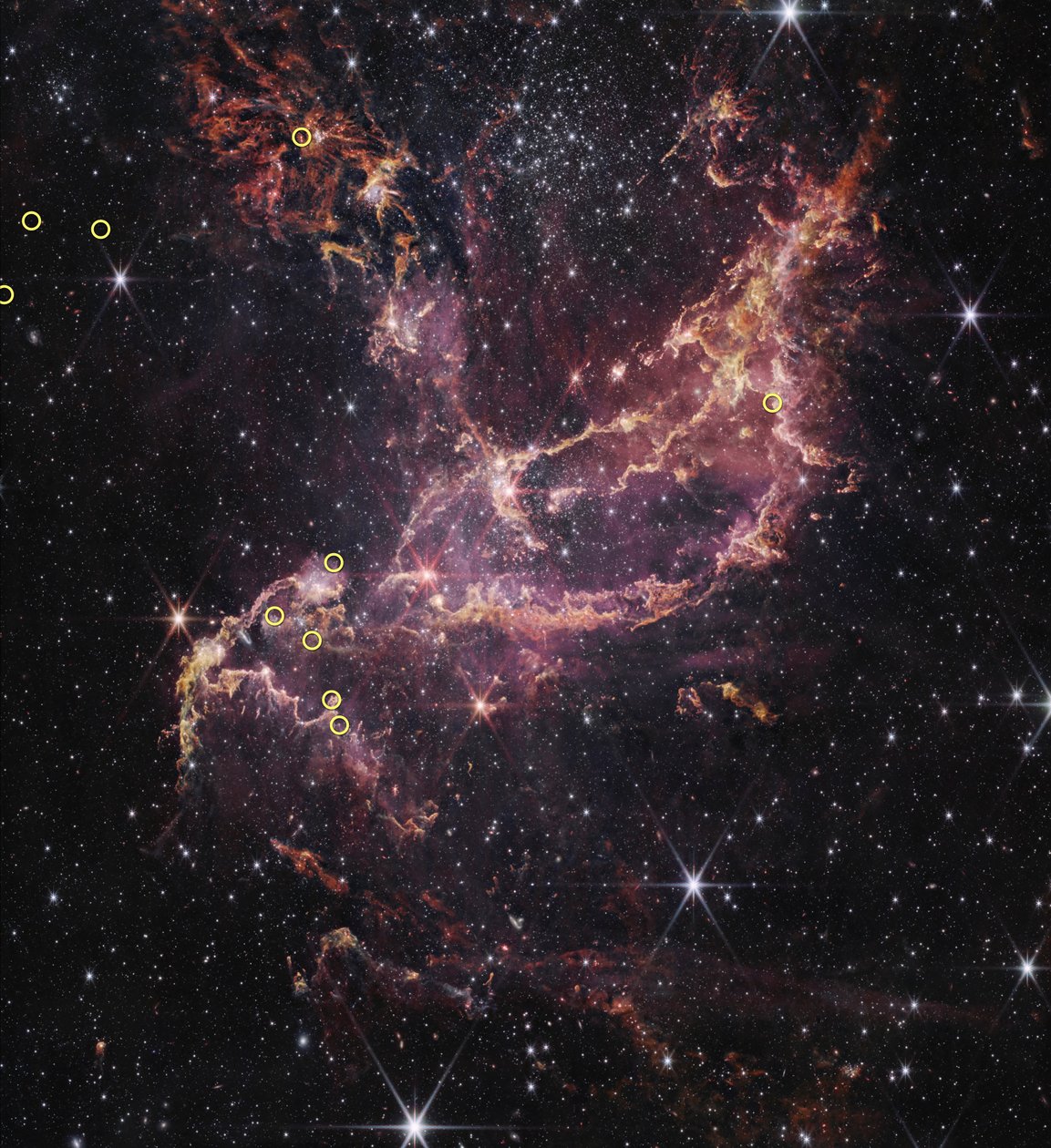 Disques protoplanétaires dans NGC 346 (image NIRCam) - James Webb Space Telescope (NASA)