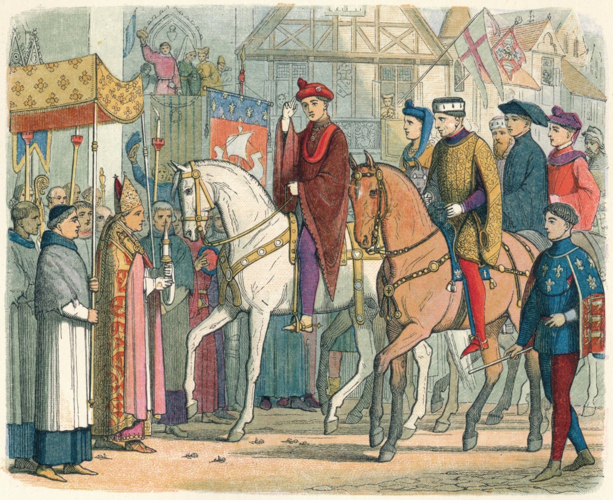 Charles et Henry accueillis par le clergé, 1420 - James William Edmund Doyle