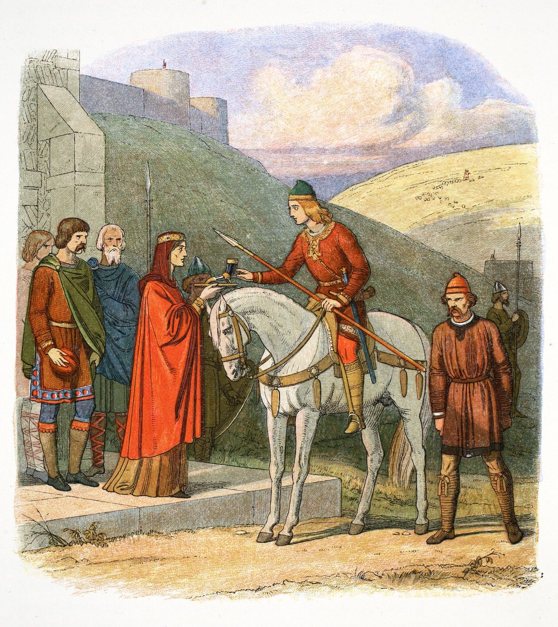 Édouard le Martyr arrivant à Corfe, Dorset, 978 - James William Edmund Doyle