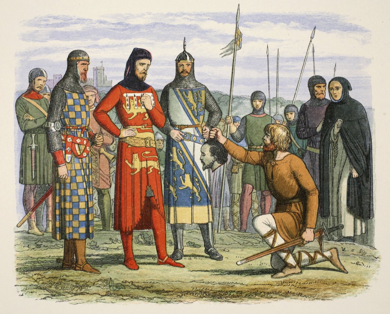La tête de Gaveston montrée au Comte de Lancaster, de A Chronicle of England BC 55 to AD 1485, pub. Londres - James William Edmund Doyle