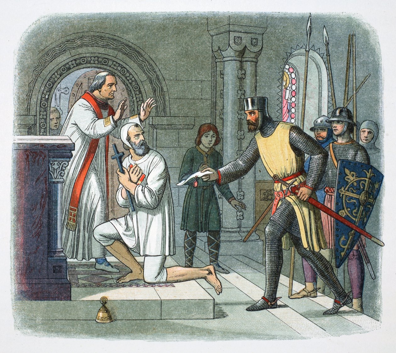 Hubert de Burgh retiré du sanctuaire à Boisars, France, 1232 1864 - James William Edmund Doyle