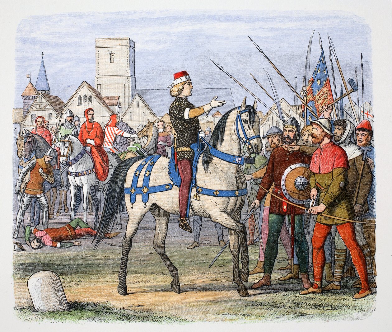Le roi Richard II rencontre les rebelles à Smithfield, Révolte des paysans - James William Edmund Doyle