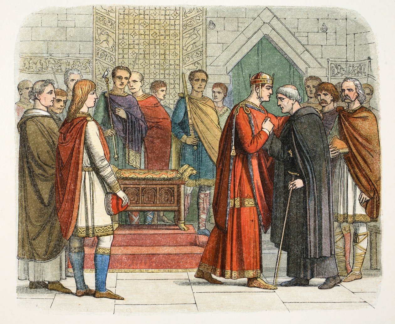 Le Roi Guillaume Ier rend hommage aux chefs anglais, vers 1066, 1864 - James William Edmund Doyle