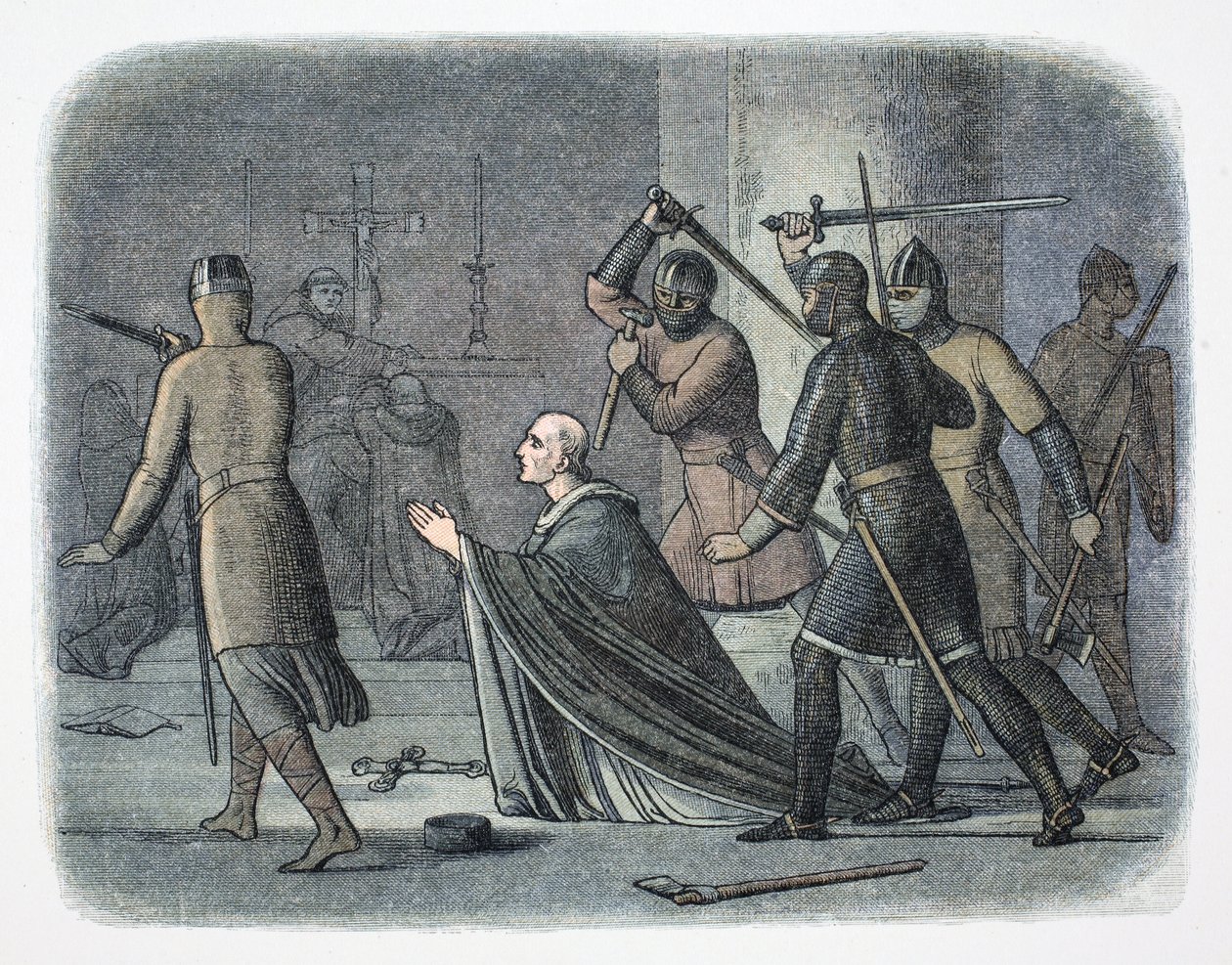 Meurtre de Thomas Becket, Cathédrale de Canterbury, Kent, 1170, 1864 - James William Edmund Doyle