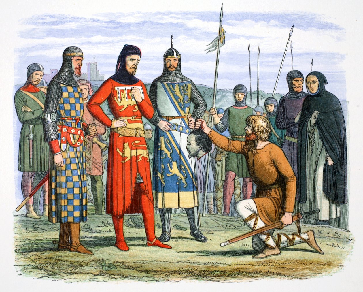La tête de Piers Gaveston montrée au comte de Lancaster, 1312, 1864 - James William Edmund Doyle