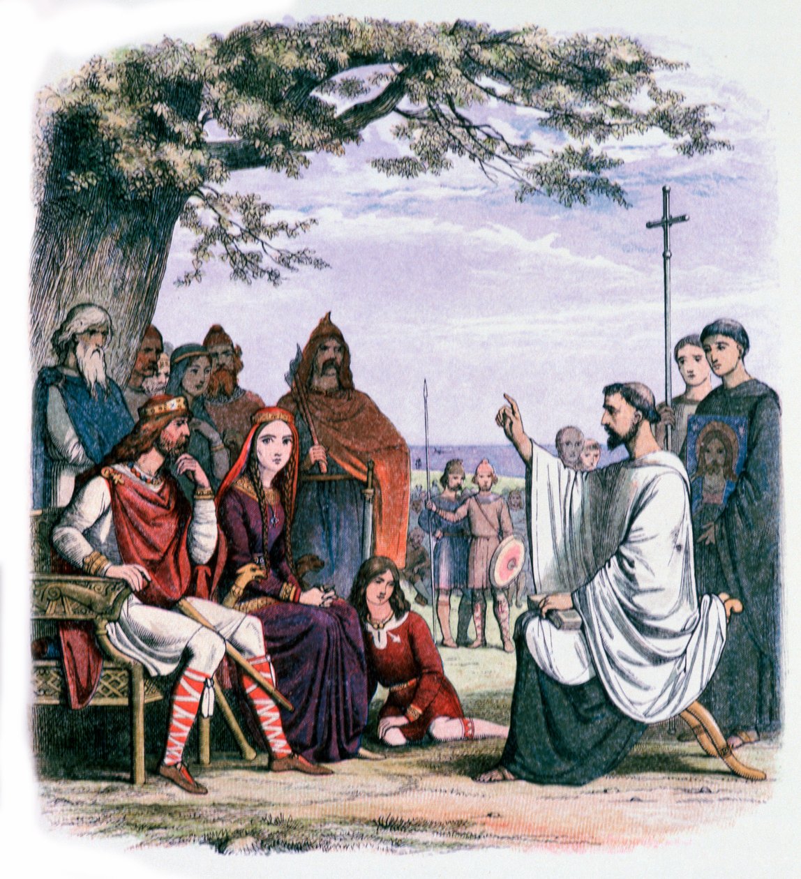 Saint Augustin prêchant au roi Ethelbert et à la reine Bertha - James William Edmund Doyle