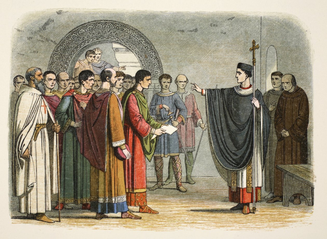 Thomas Becket interdit au comte de Leicester de prononcer une sentence contre lui - James William Edmund Doyle