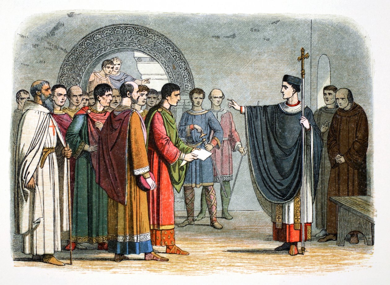 Thomas Becket interdit au comte de Leicester de prononcer une sentence contre lui - James William Edmund Doyle