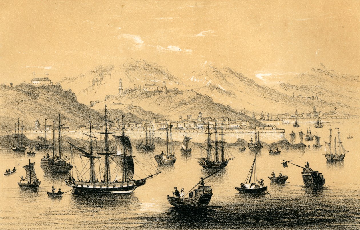 Amoy, un des cinq ports ouverts par le dernier traité au commerce britannique, 1847 - James William Giles