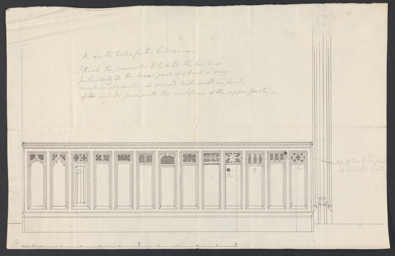 Cobham Hall, Kent : Conception pour le lambrissage d
