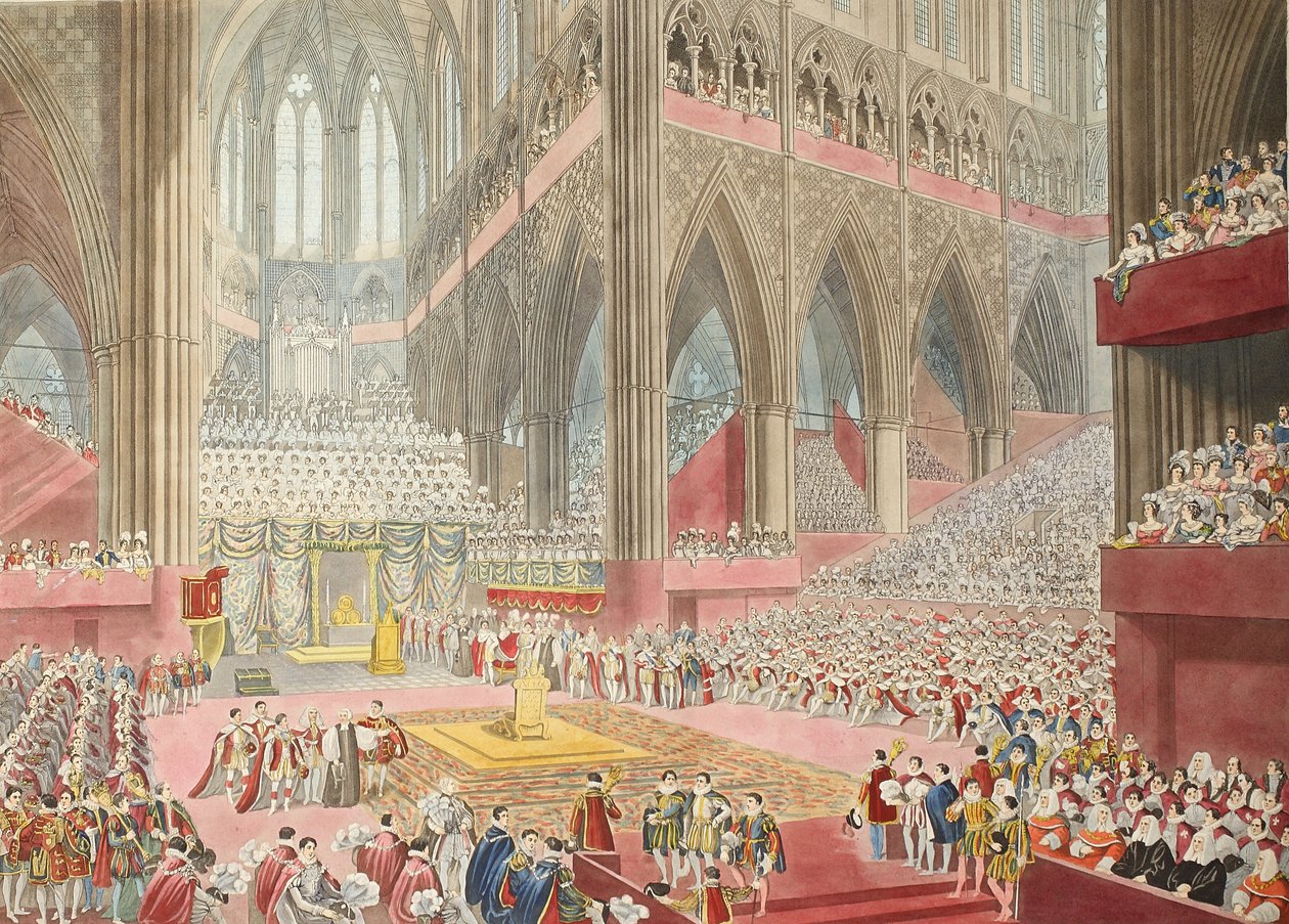 Le Couronnement de Sa Majesté, George IV: Pris au moment de la reconnaissance, pub. 1822 - James after Stephanoff