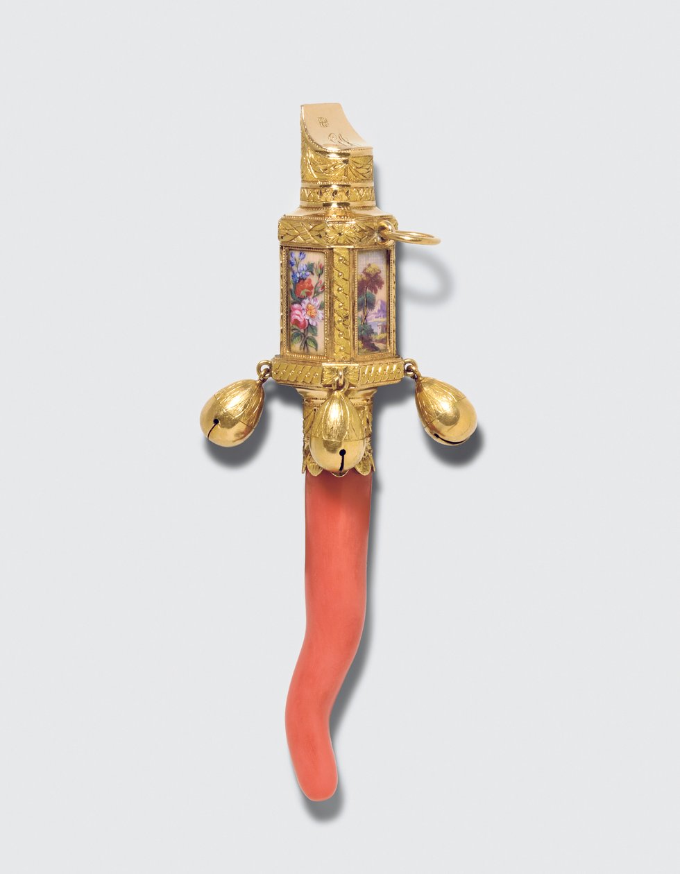 Hochet, anneau de dentition et sifflet pour enfant de la Régence, marqué Londres 1815/1816 - James and Ray John Montague