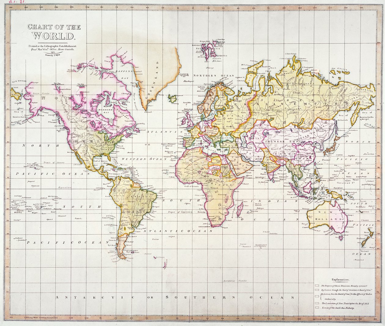 Carte du monde, imprimée à l