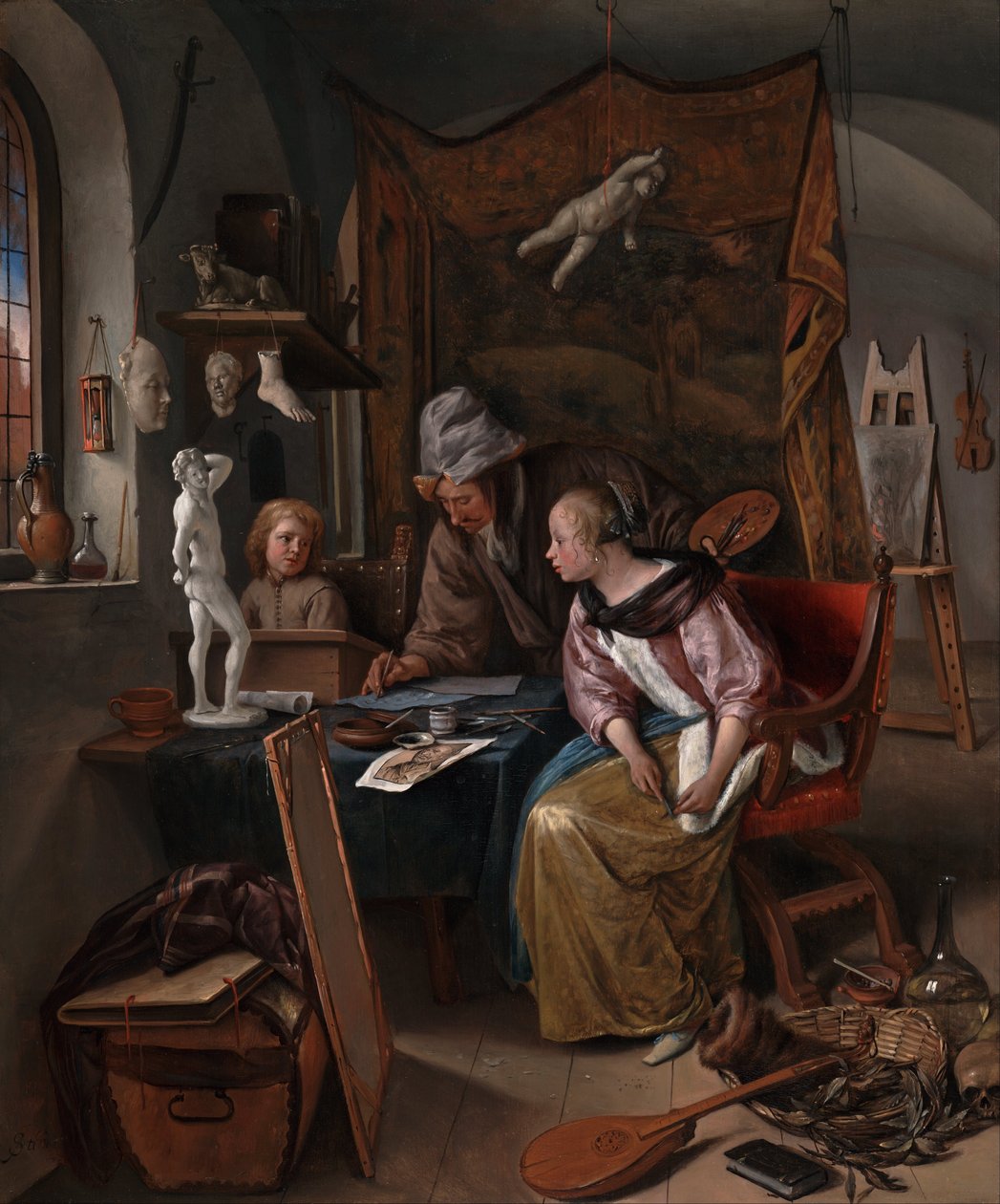 La leçon de dessin - Jan Havickszoon Steen