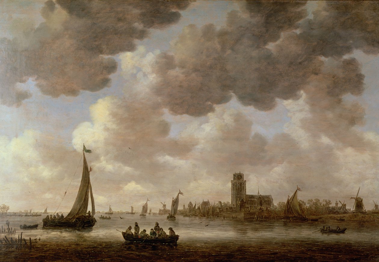 Vue de Dordrecht en aval de la Grote Kerk, 1647 - Jan Josephsz van Goyen