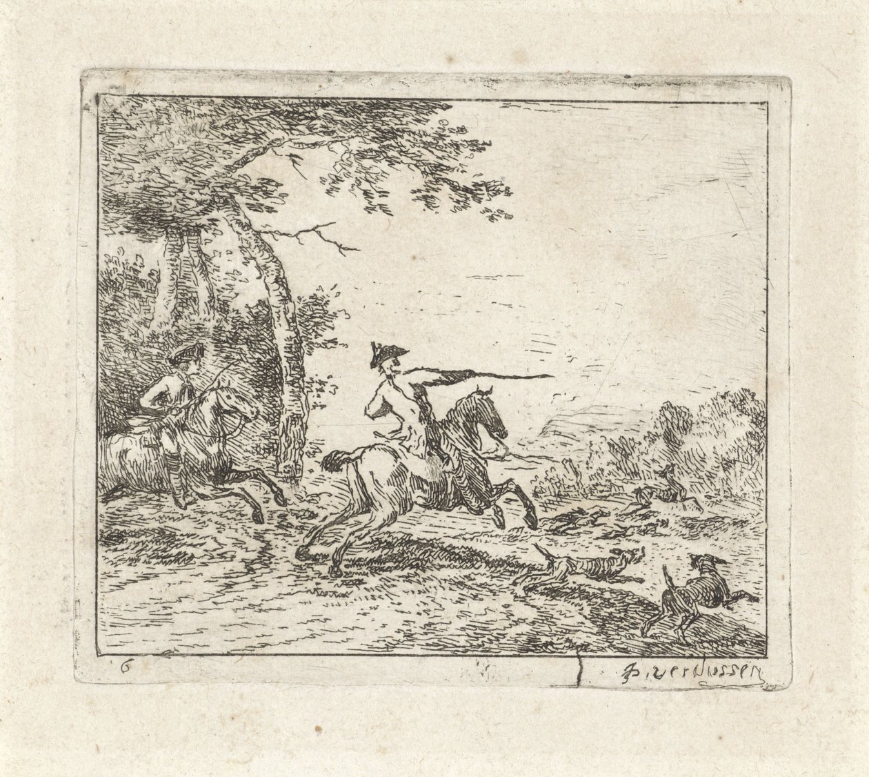 Chasse au cerf avec deux cavaliers - Jan Peeter Verdussen