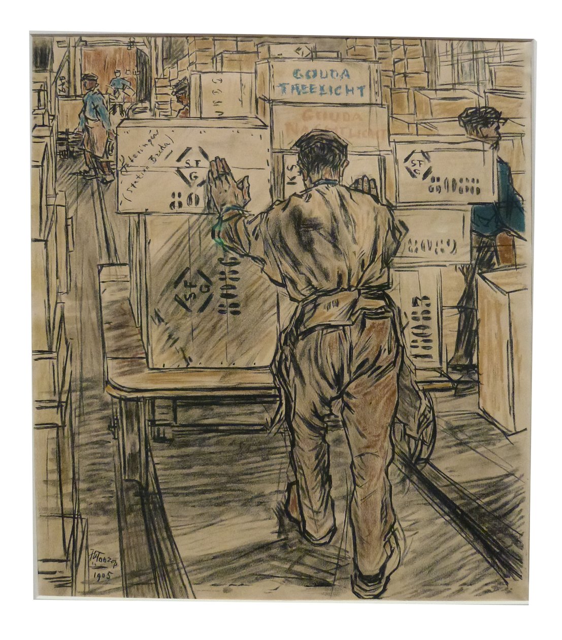 Magasins 1 des 12 lithographies que Toorop a faites sur la fabrication des bougies - Jan Toorop