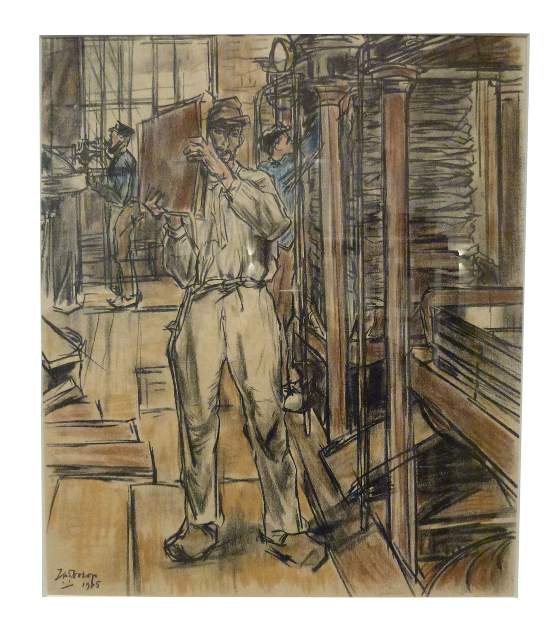 Perserij 1 van de 12 lithos die Toorop maakte over de fabricage van kaarsen - Jan Toorop