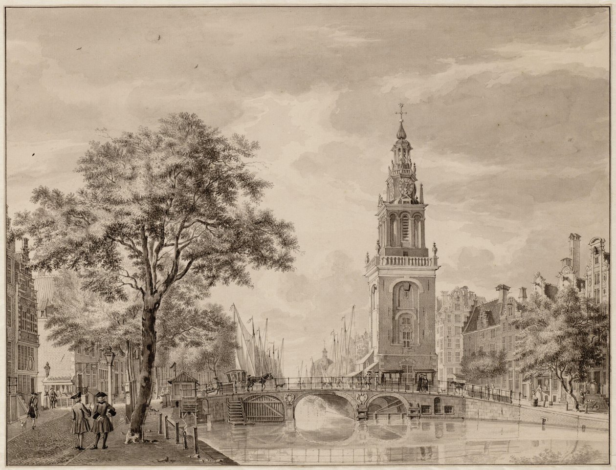 De Torensluis en de Jan Rodenpoortstoren. Dessin. Amsterdam, Archives de la ville d