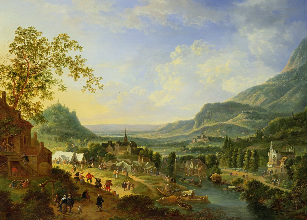 Une fête de village dans la vallée du Rhin - Jan the Elder Griffier