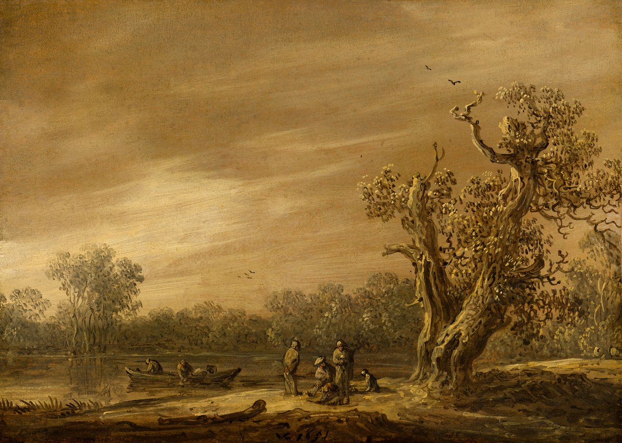 Pêcheurs sur les rives d