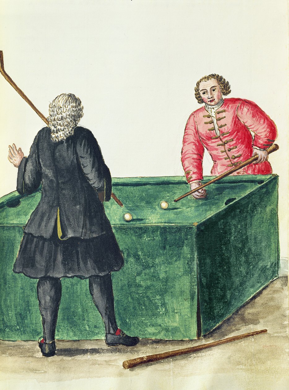 Deux nobles vénitiens jouant au billard - Jan van Grevenbroeck