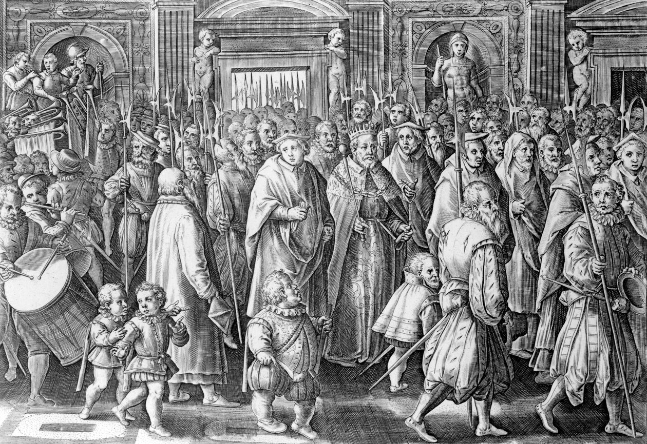 Le retour de Cosme Ier après son couronnement, gravé par Philips Galle, 1583 - Jan van der Straet