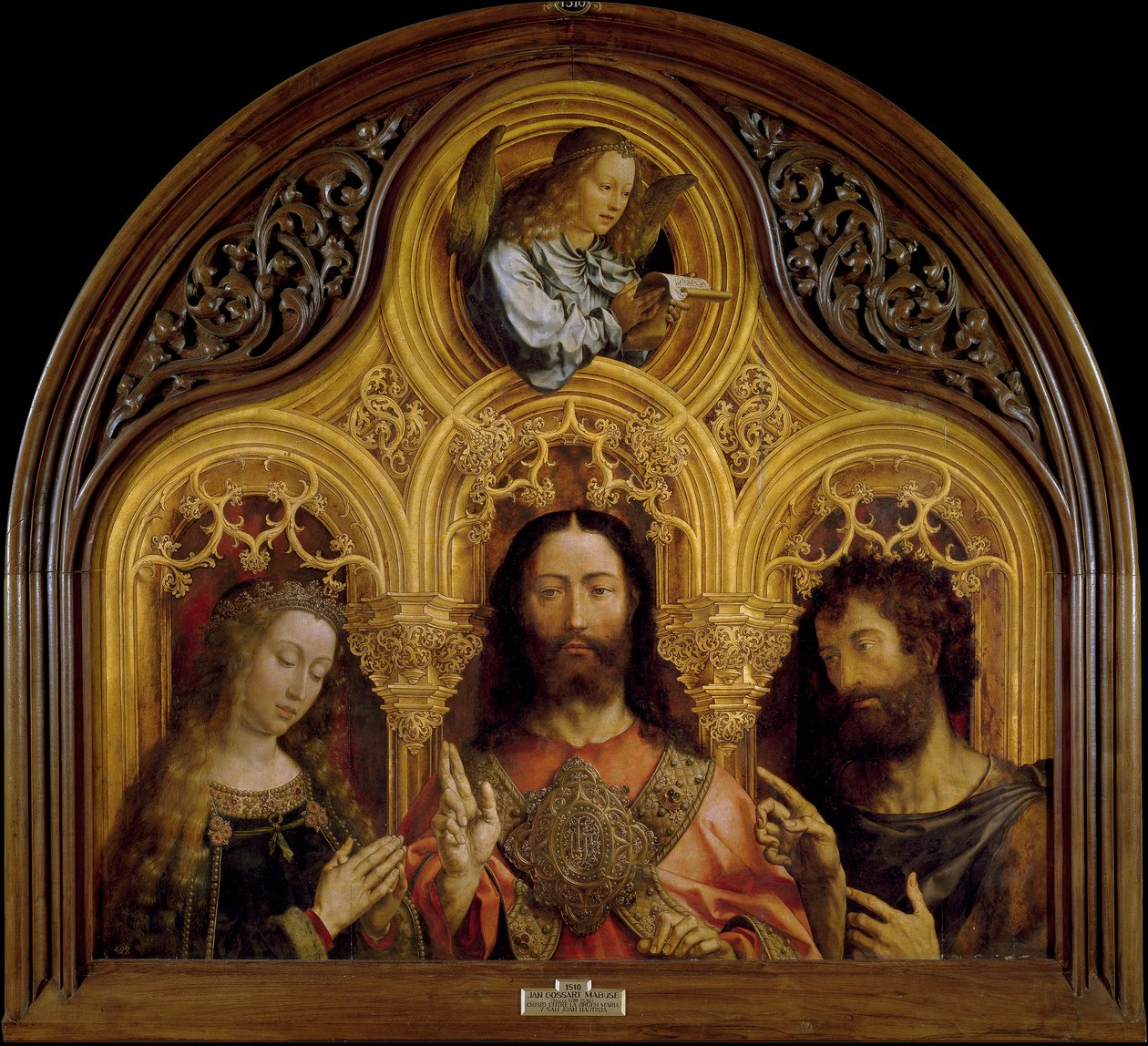 Christ entre la Vierge Marie et Saint Jean-Baptiste - Jan (c.1472 c.1533) Gossaert