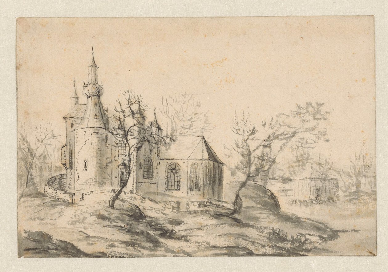 Église sur une colline - Jan Abrahamsz. Beerstraten