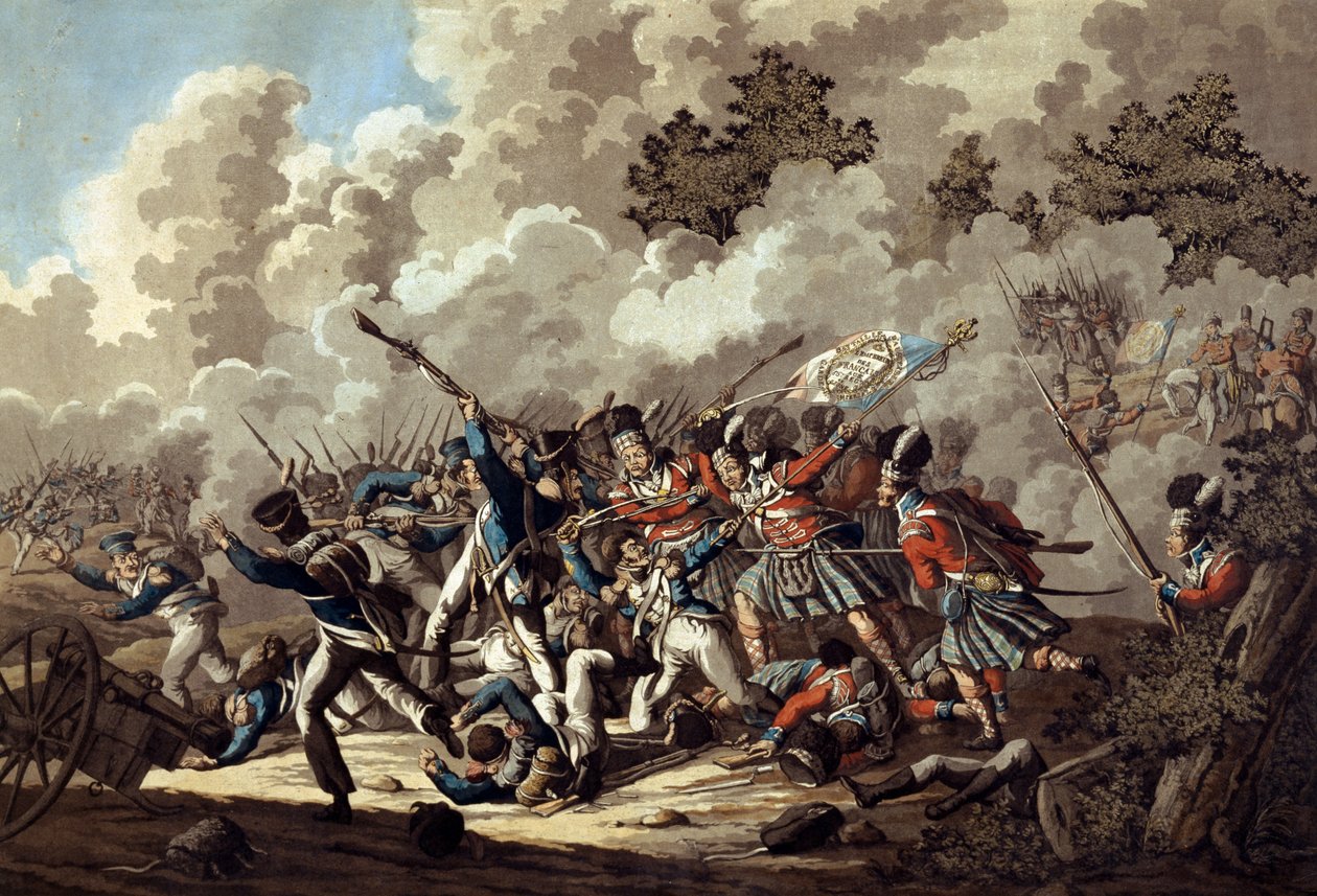 Défaite de la Garde française par les Highlanders, La Haye Sainte, pendant la bataille de Waterloo - Jan Anthonie Langendyk