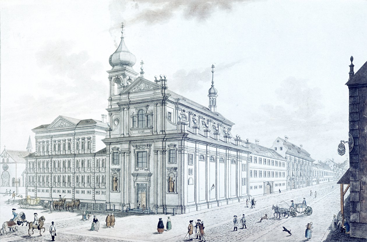 Église des Hiberniens (Franciscains irlandais) et rue Hibernienne (Hybernská), 1781 - Jan Balzer