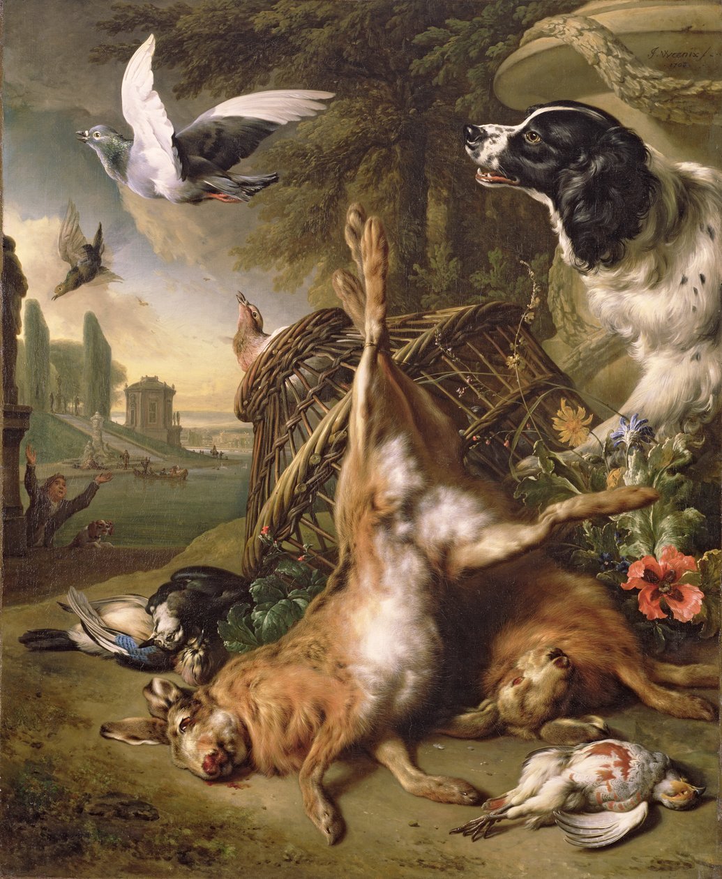 Nature morte avec gibier mort et lièvres - Jan Baptist Weenix
