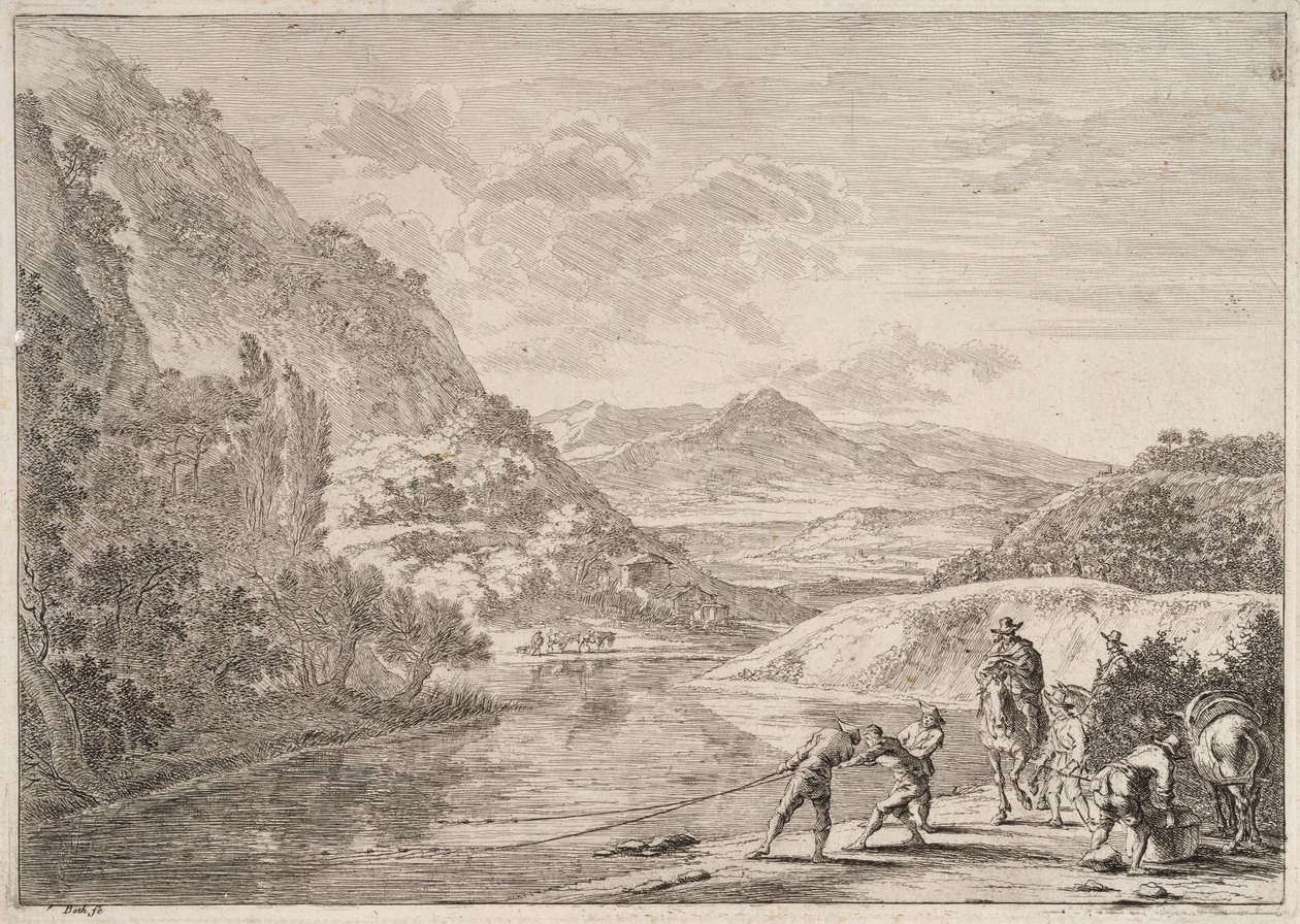 Pêcheurs près du Tibre, de la série Vues de Rome et de ses environs - Jan Both