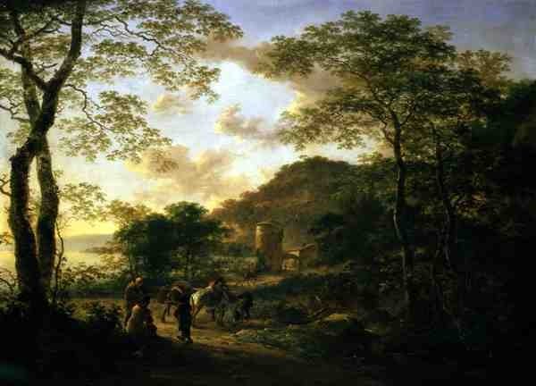 Paysage boisé italianisant avec une tour - Jan Both