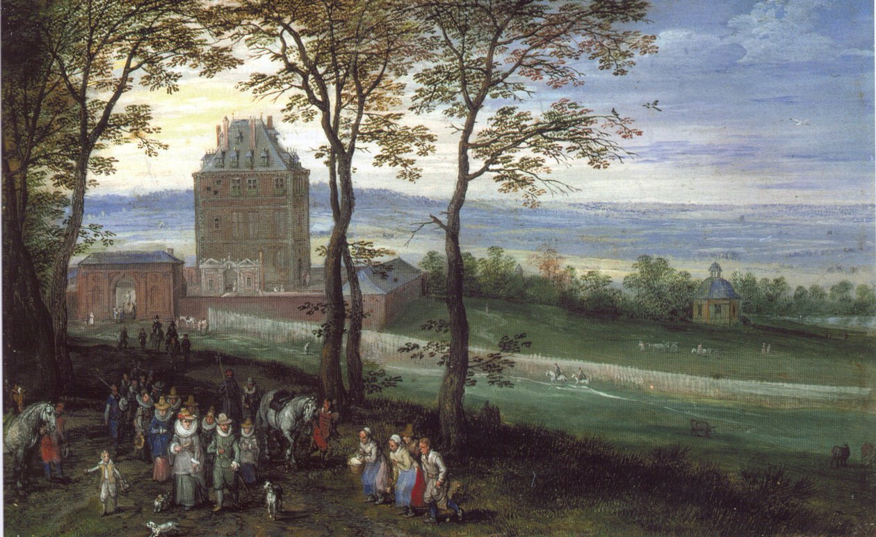 Archiduc Albrecht et Isabelle devant le château de Mariemont - Jan Brueghel the Elder