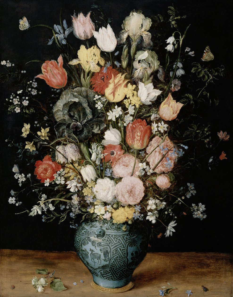 Fleurs dans un vase bleu, vers 1608 - Jan Brueghel the Elder
