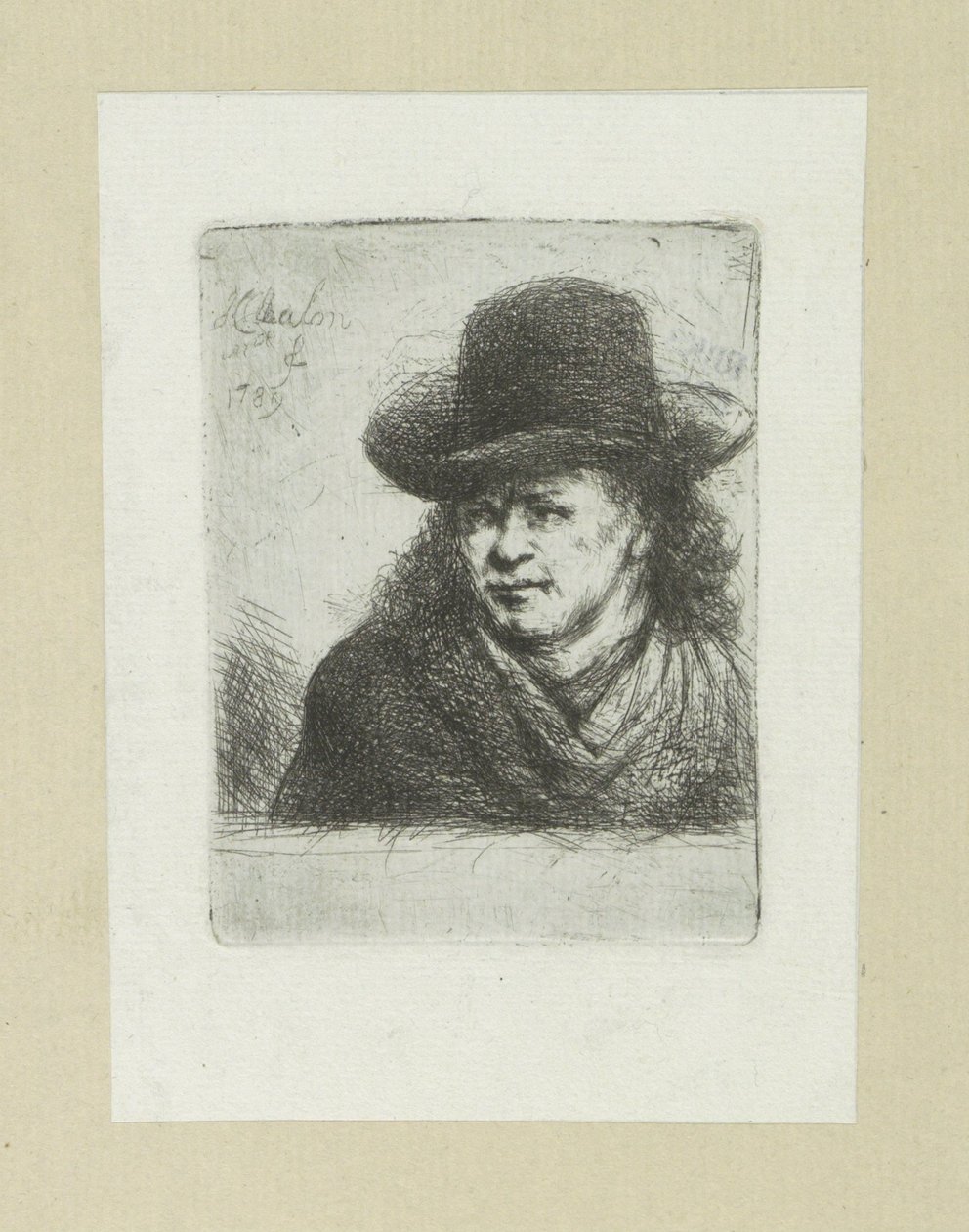 Homme avec chapeau, vers la gauche - Jan Chalon
