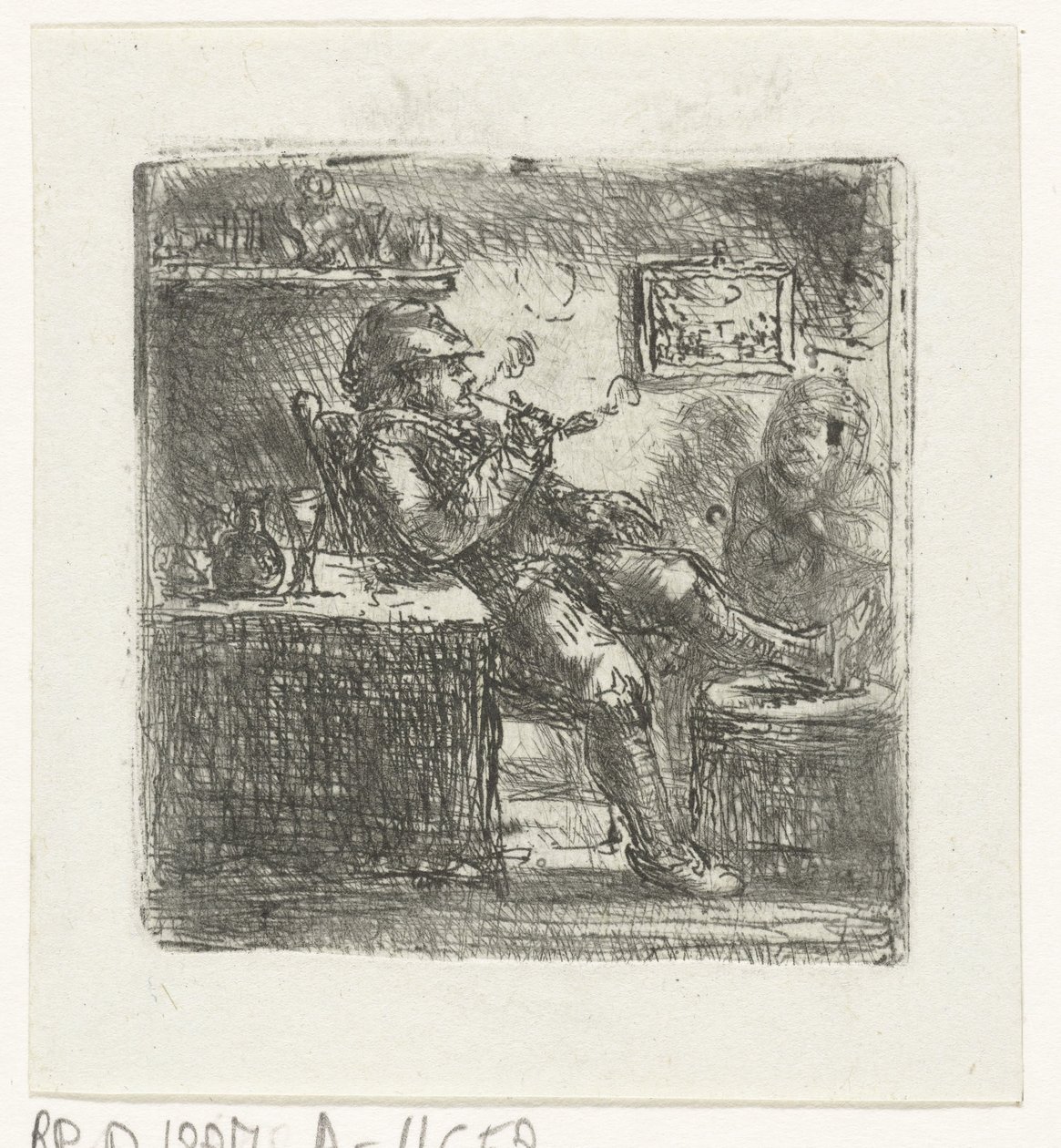 Homme avec une pipe - Jan Chalon