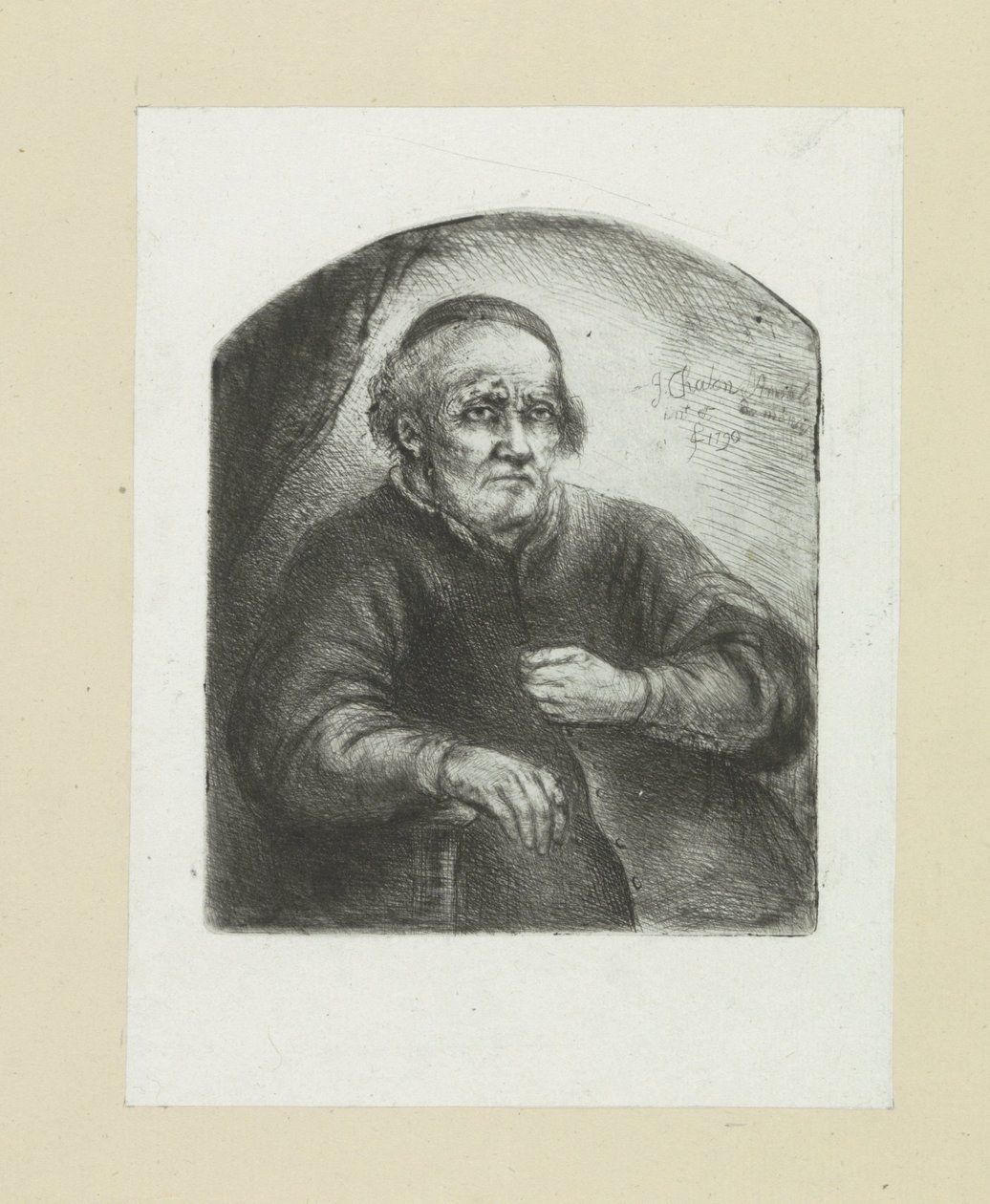 Vieil homme dans un fauteuil - Jan Chalon