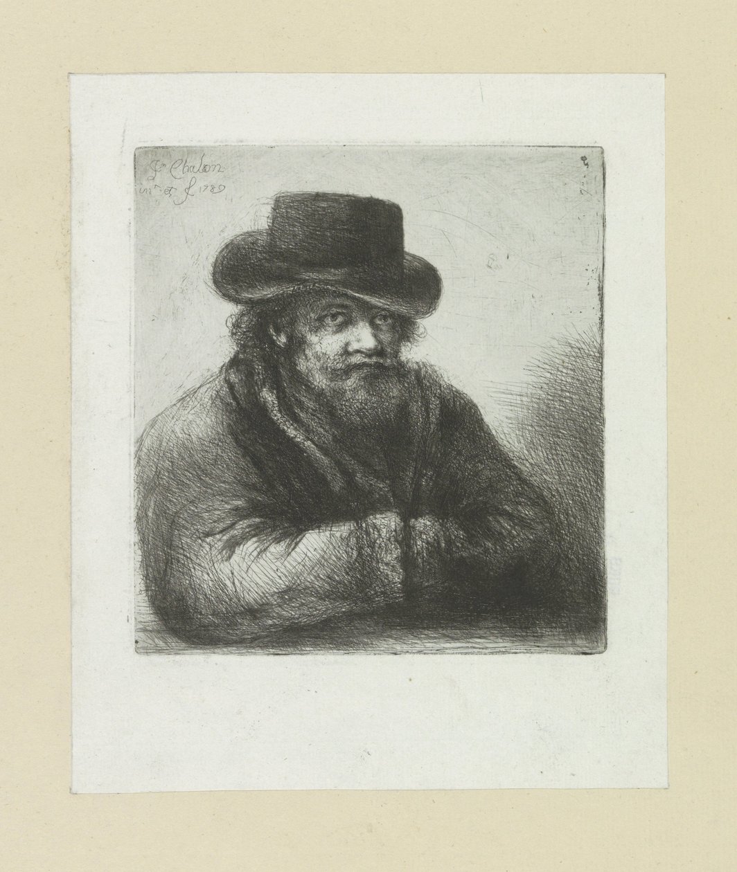 Vieil homme avec barbe et chapeau (série: L