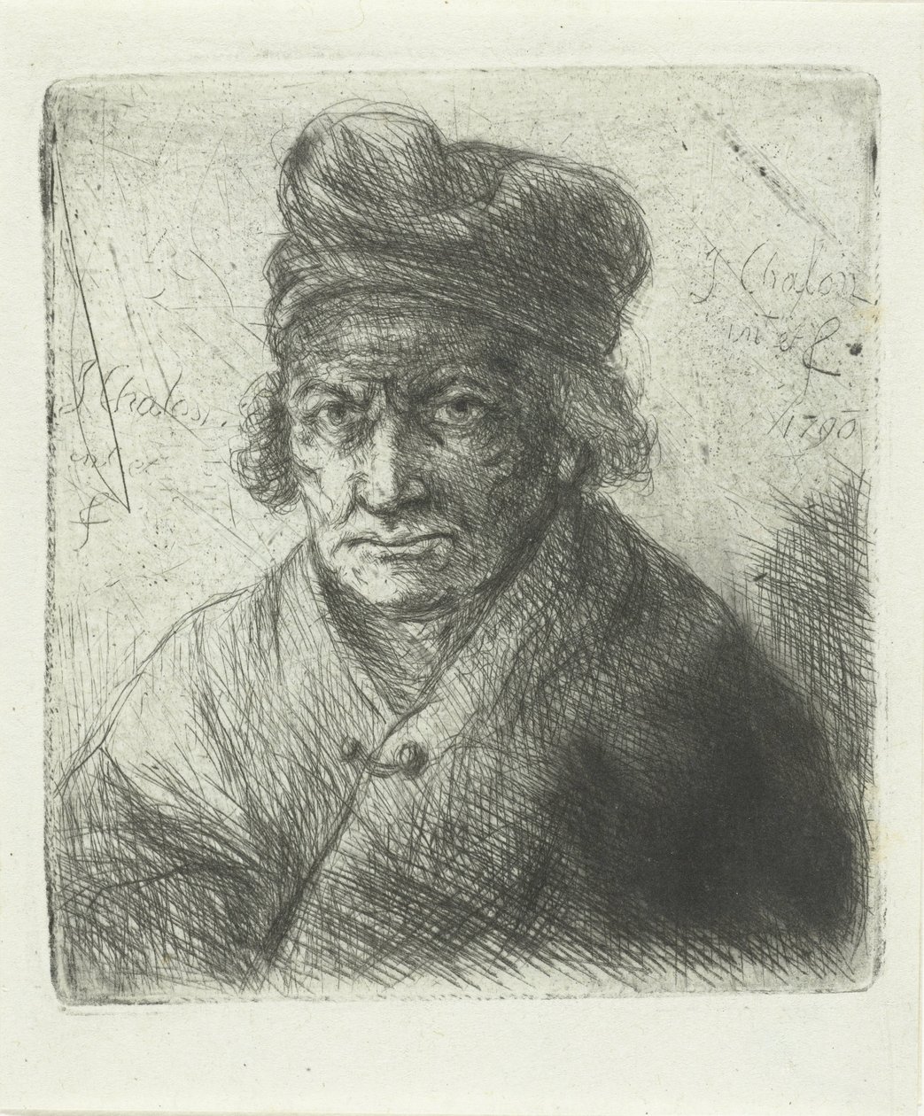 Vieil homme avec un bonnet - Jan Chalon