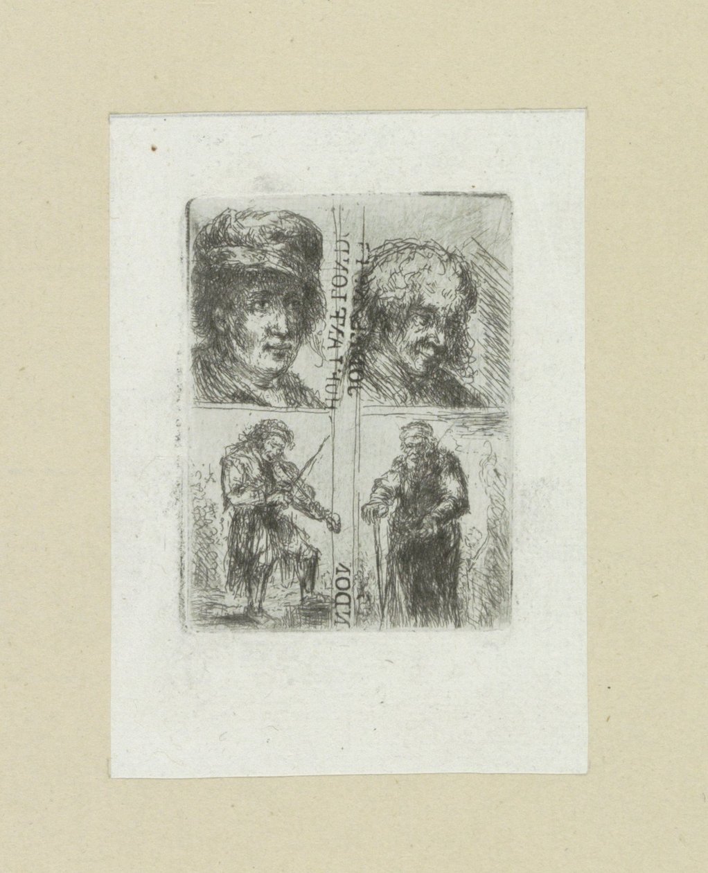 Quatre hommes (The Compleat Work of Etchings by John Chalon) - Jan Chalon