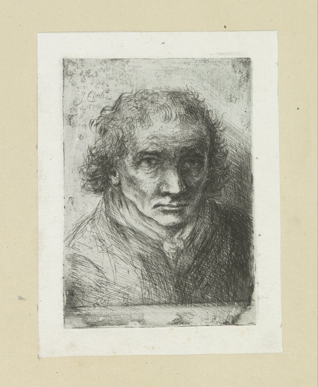 Homme adulte avec une écharpe (The Compleat Work of Etchings by John Chalon) - Jan Chalon