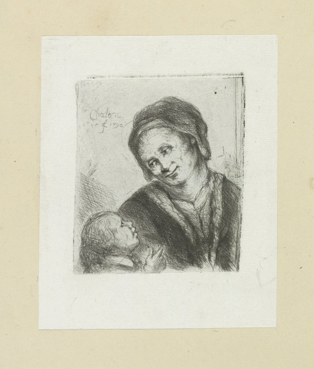 Femme et enfant - Jan Chalon