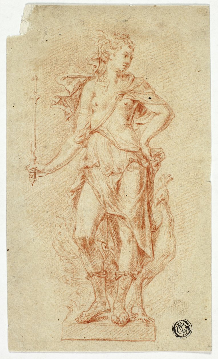 Statue de Junon avec sceptre et paon - Jan Claudius de Cock