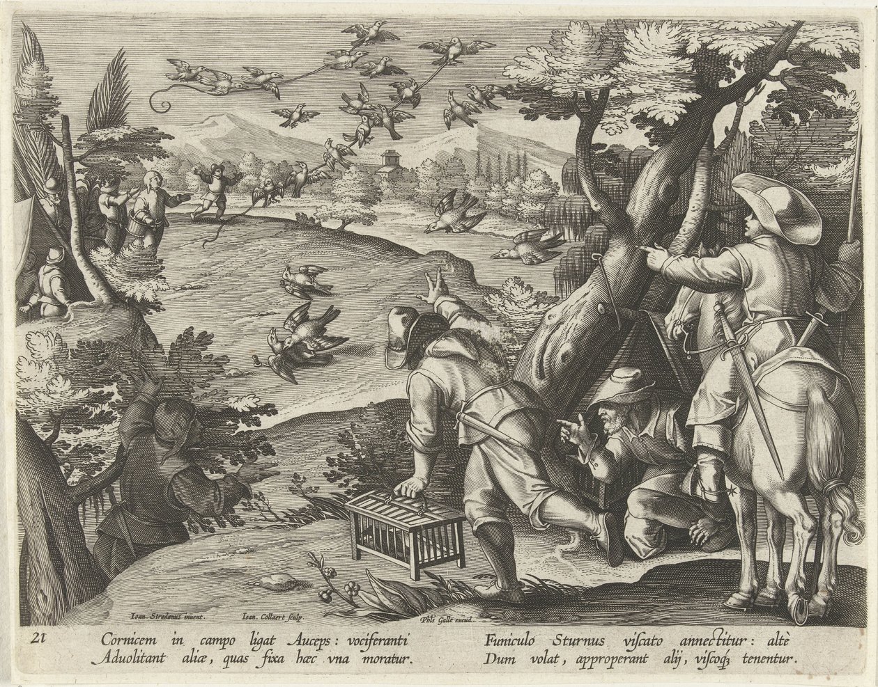 Chasse aux corbeaux et aux étourneaux - Jan Collaert (II)